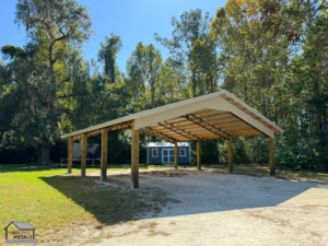 Timeless 30x36 pole barn with Dutch gable ends.